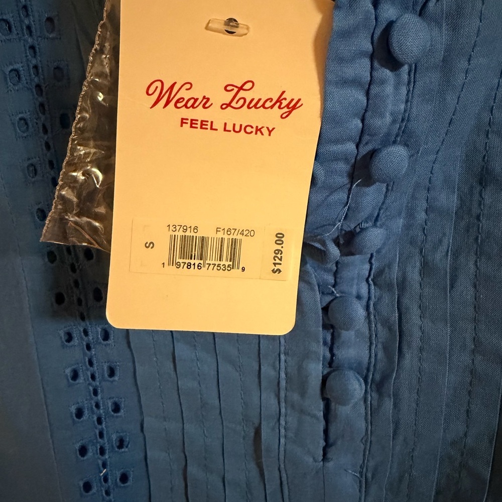 Lucky Brand Short Sleeve Cutwork Tiered Mini Dress - Picture 5 of 6